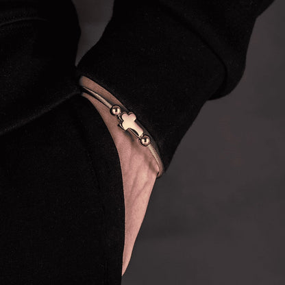 Trio von Unser Vater Kreuz Armreifen - Schickes Edelstahl mit Gold- und Silber-Finish