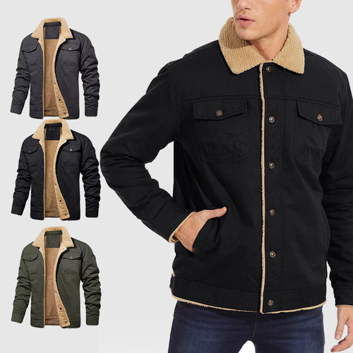 Men's Retro Western Winter Fleece Jacket