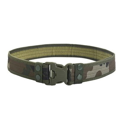New Style Men's Quick-Release Tactical Belt - Outdoor Camouflage Nylon Wide Waist Belt for Mountaineering, Hiking, Work, Fishing
