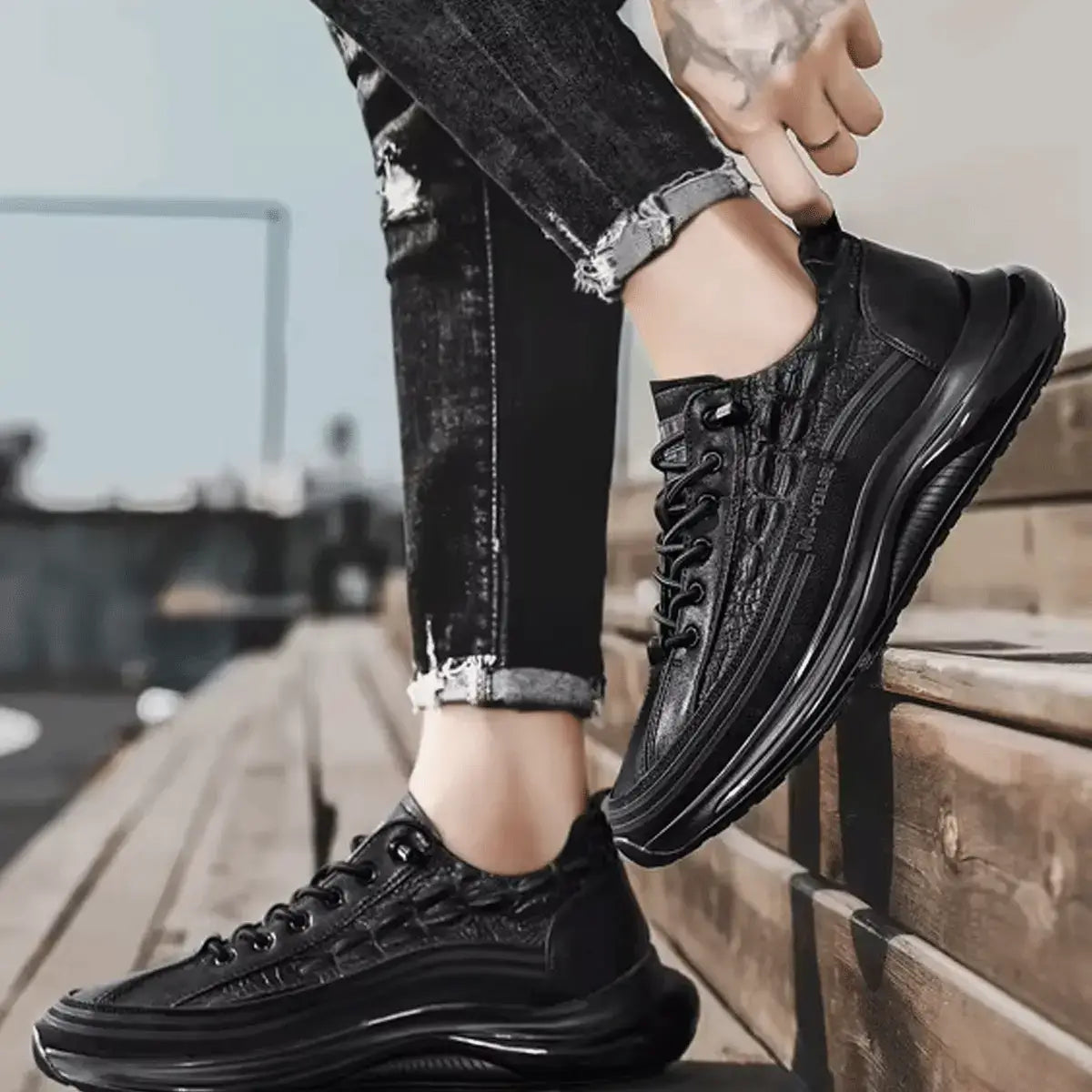 Drako® Herren Croc Skin Sneakers