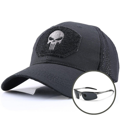 Taktische Camouflage Skull Kappe & Sonnenbrillen Combo