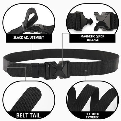 The New Men's 125cm Buckle Belt Nylon Braided Lightweight Breathable Daily Commuter Men's Belt